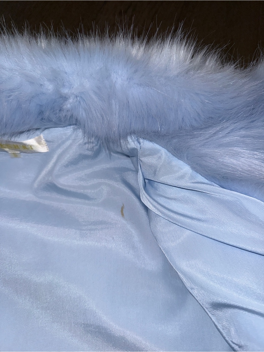 Light Blue Faux Fur Jacket - Picture 4 of 5